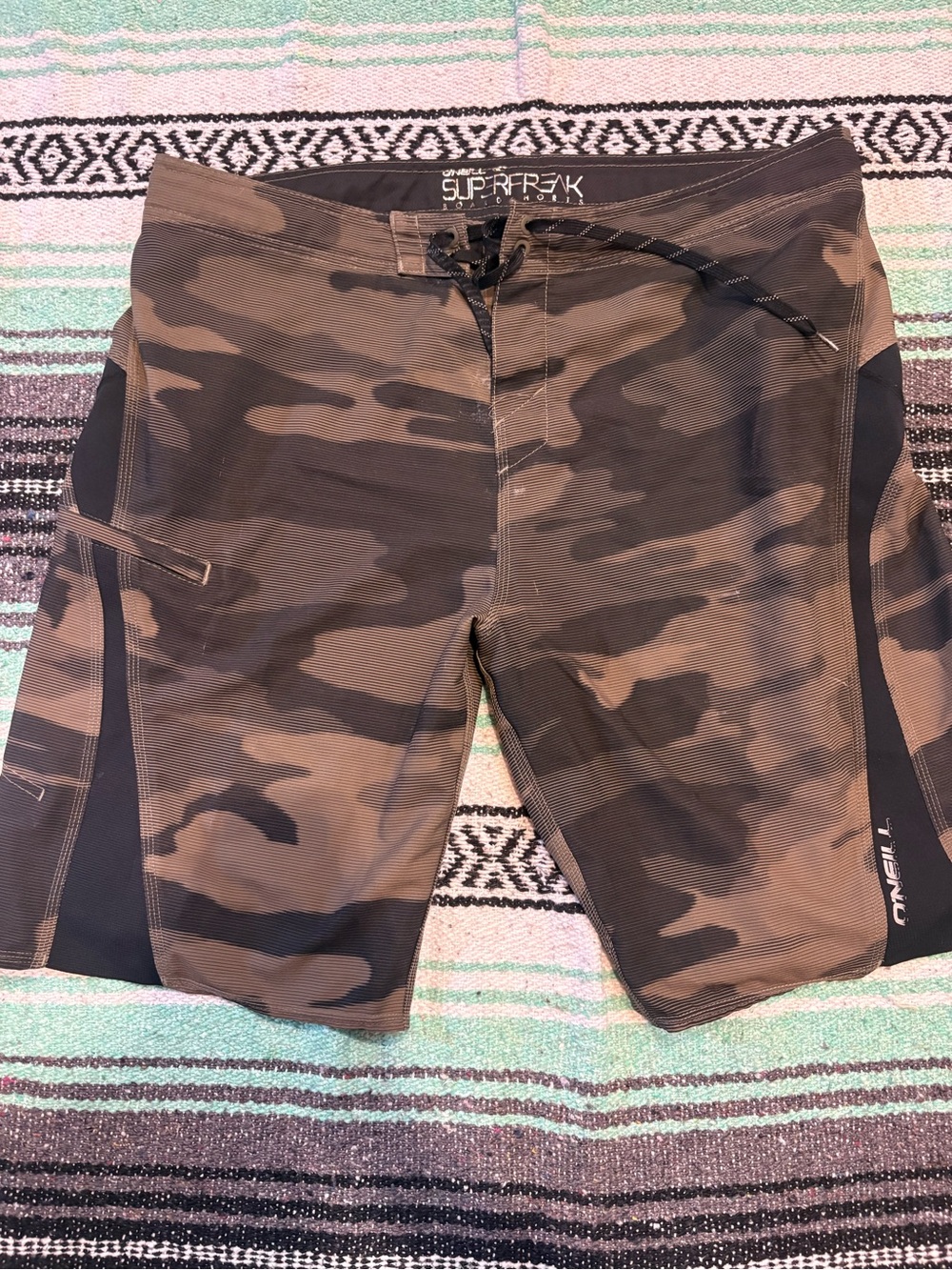 O'Neill Black and Green Camo Boardshorts